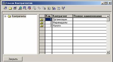 Иерархическая организация справочника
Контрагенты